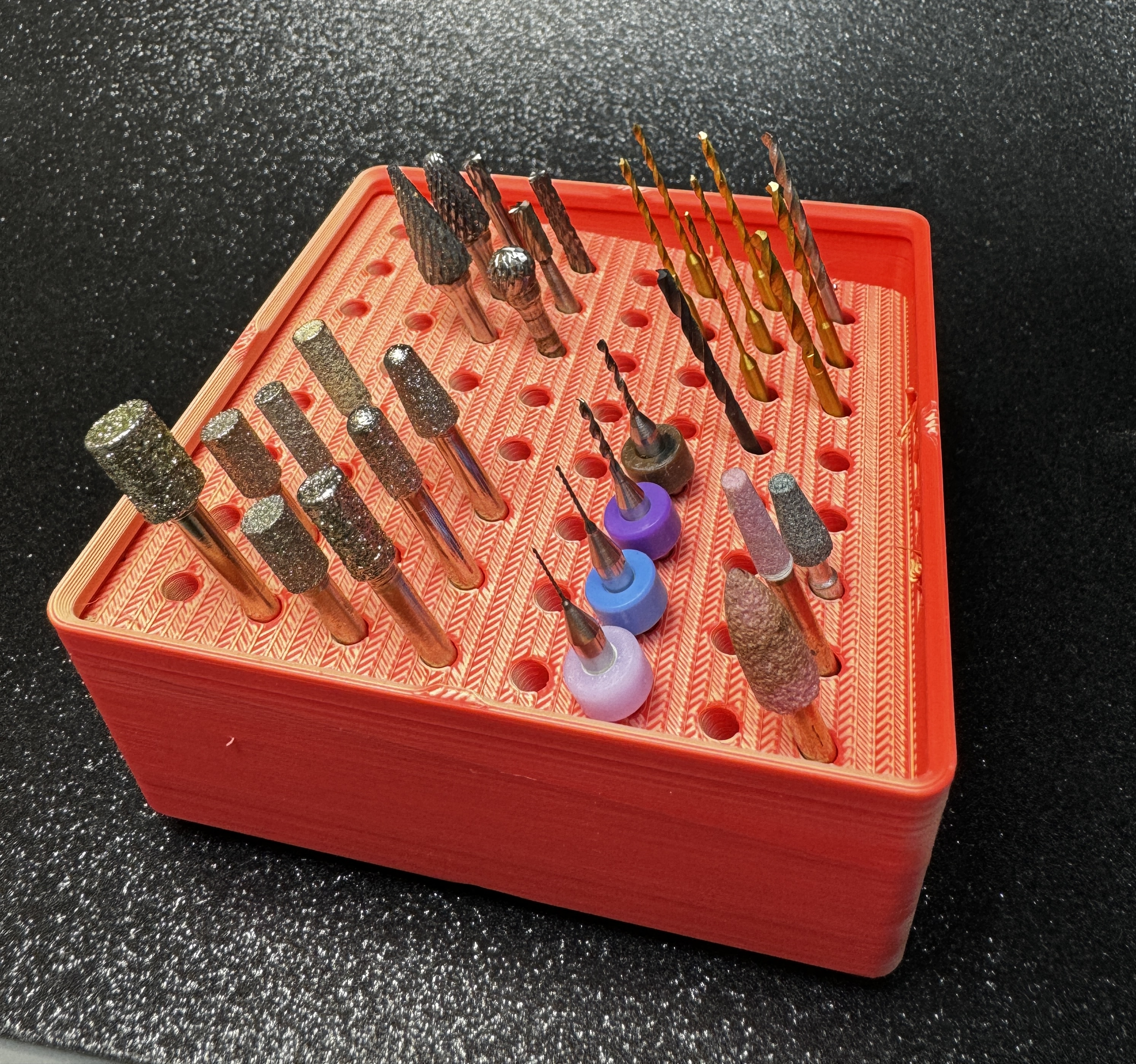 Gridfinity bin for Dremel/Drill bits
