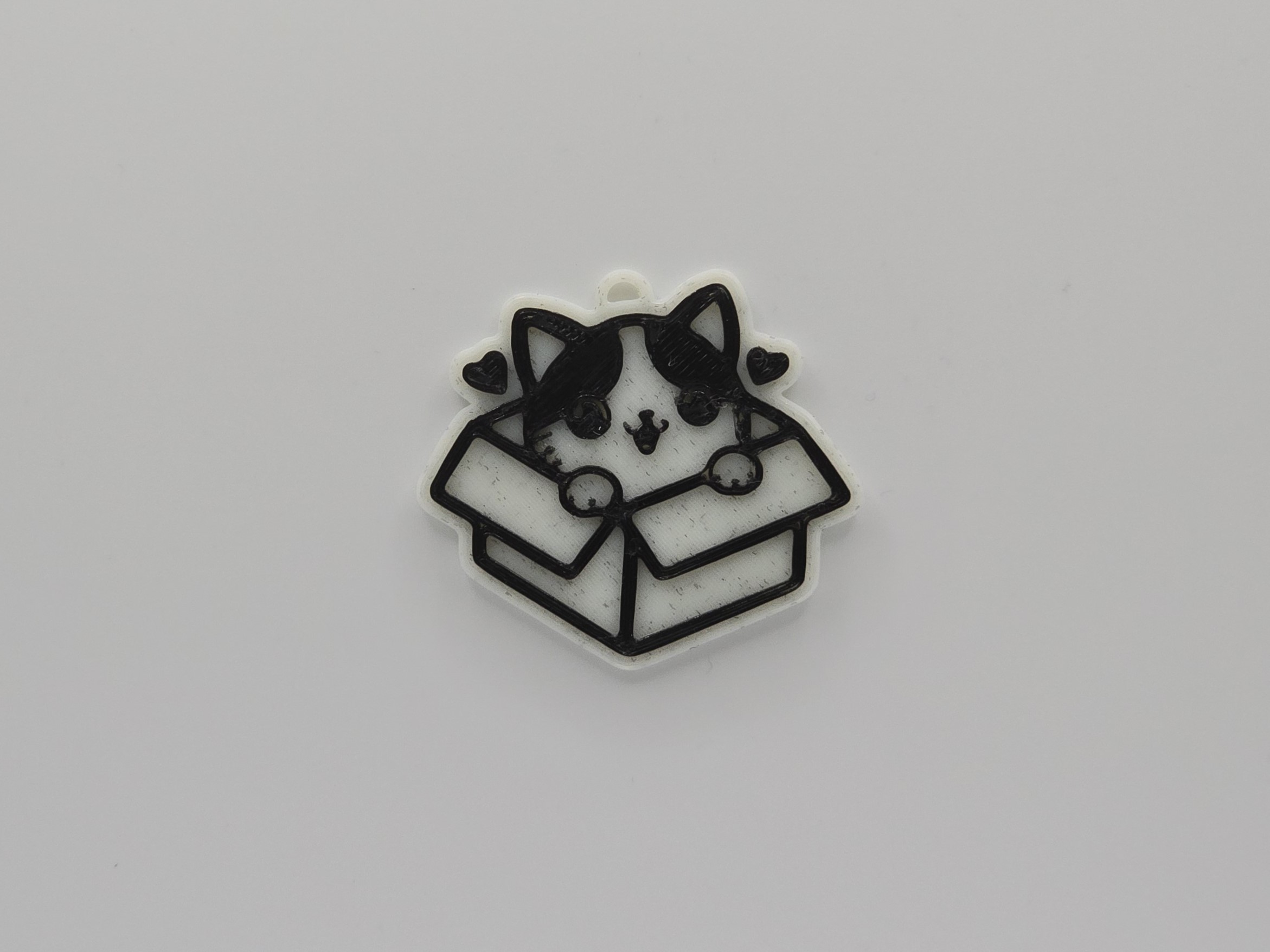 Cute Cat In a Box Keychain