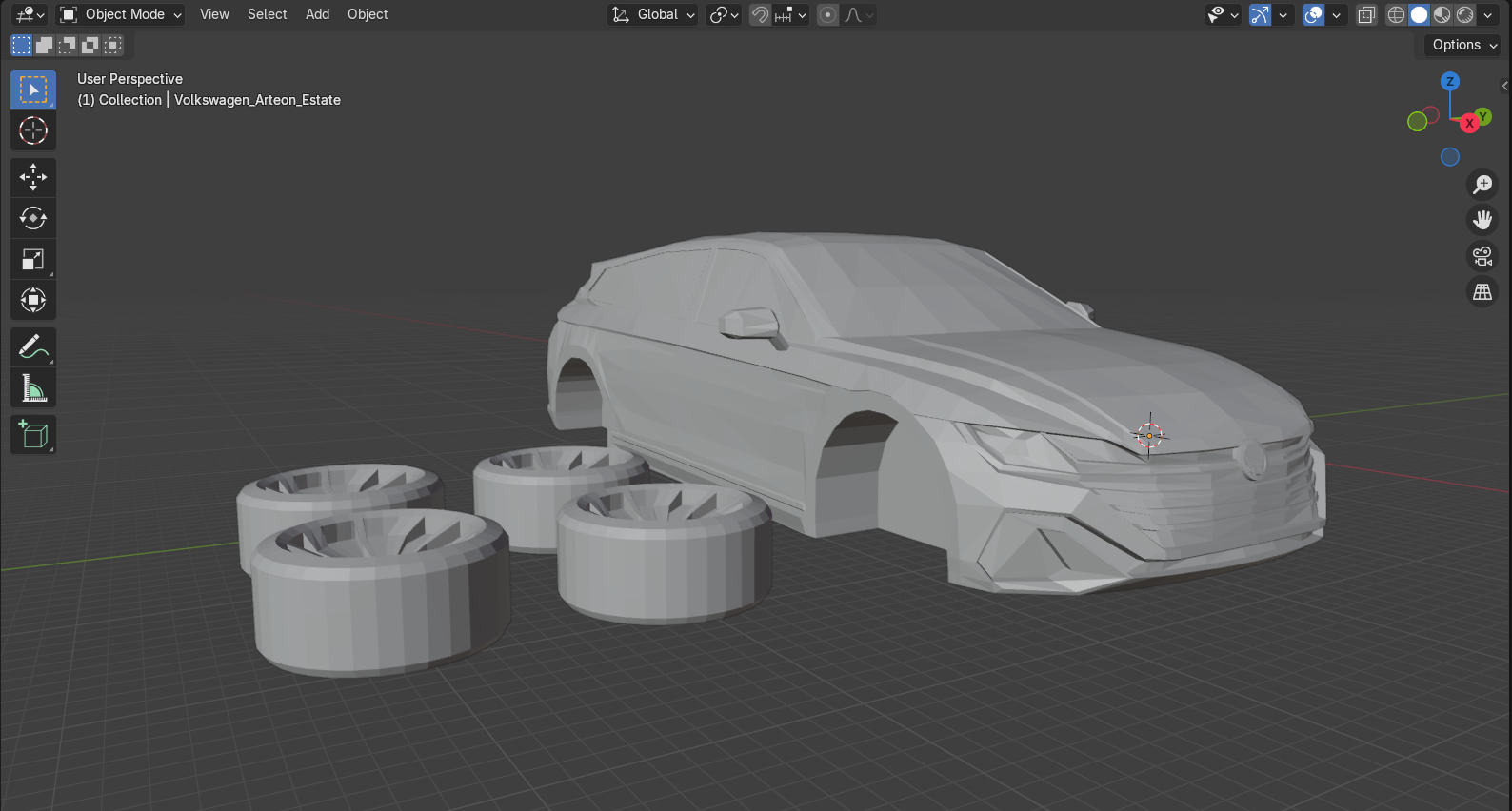 Low Poly 2024 Volkswagen Arteon Estate