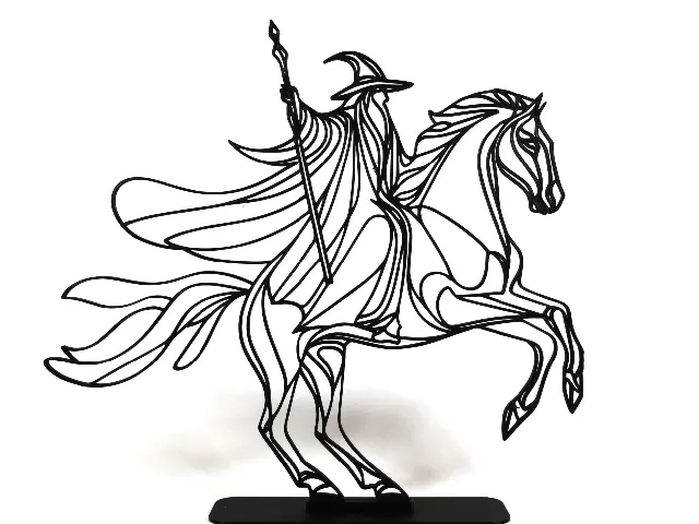 Flowing Line Art Gandalf - Lord of the Rings
