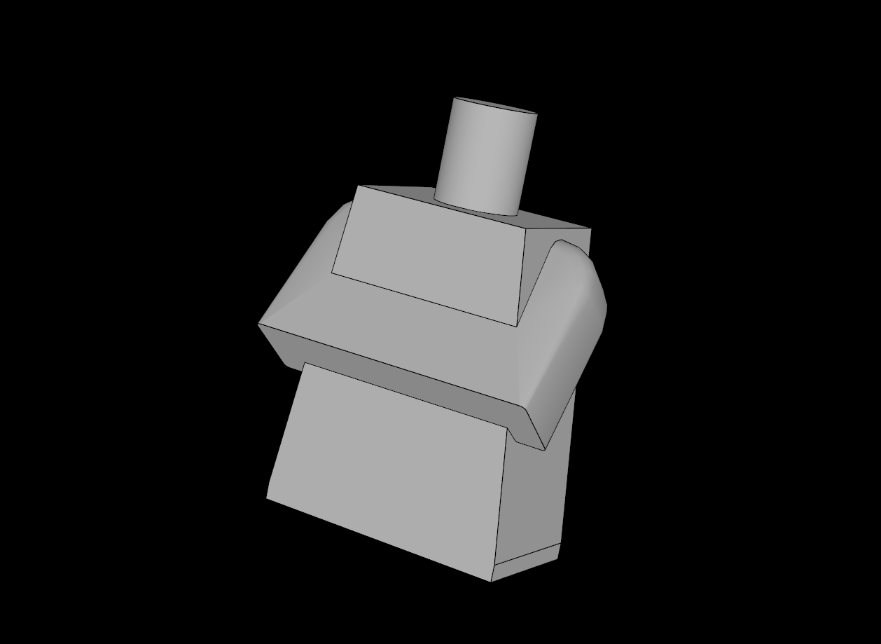 Lego Compatible (25767.dat) Minifig Torso Long with Integral Folded Arms