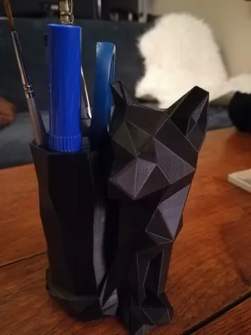 Low Poly Fox Pen Holder