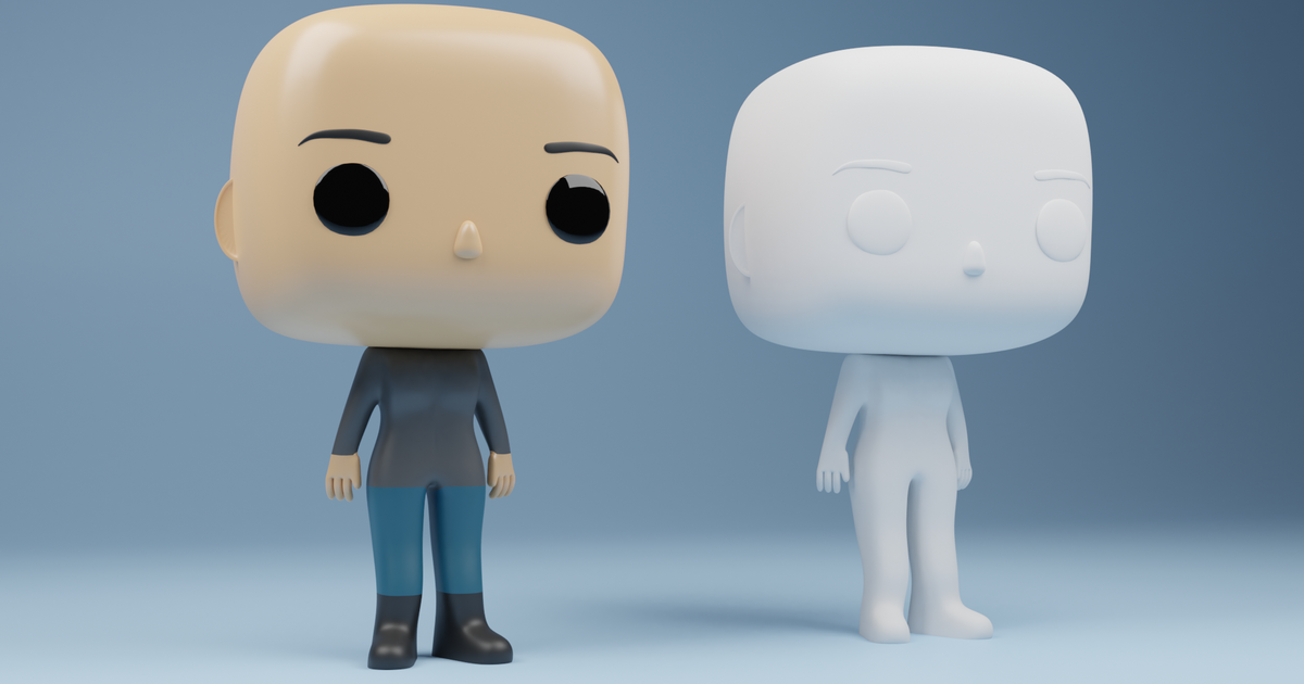 Female Customisable Funko Pop Template by Oliver Pumera Download free