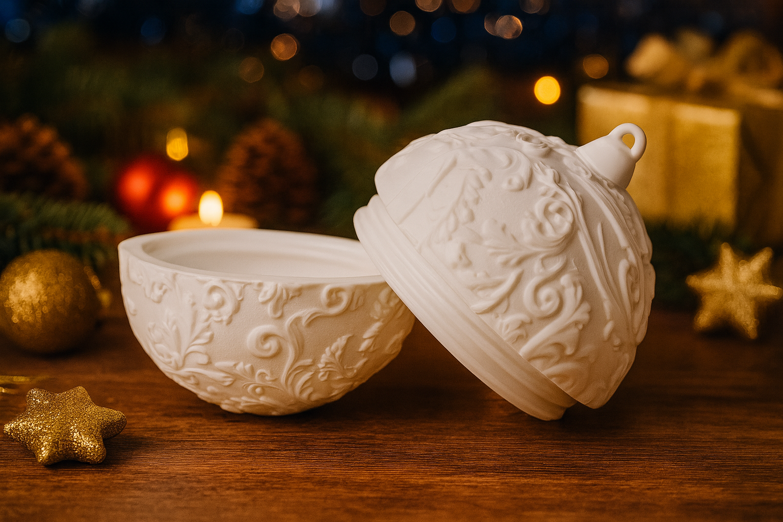 Ornamental Christmas Ball Box