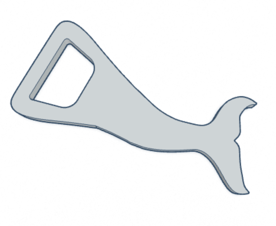 Whale Bottle Opener 3D model thumbnail