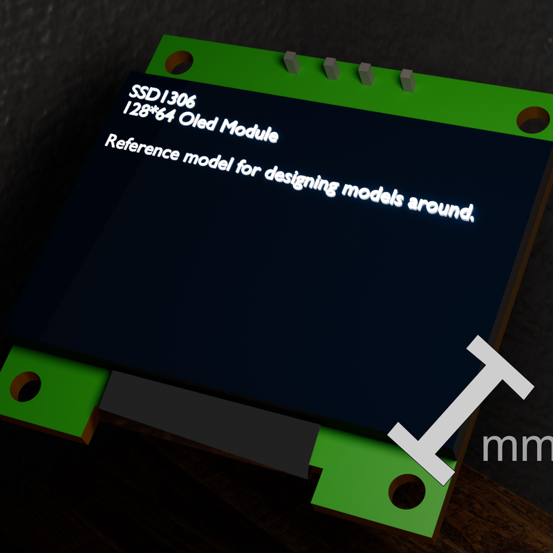 SSD1306 128x64 OLED Screen (Reference CAD Model) by J-Verhaar ...