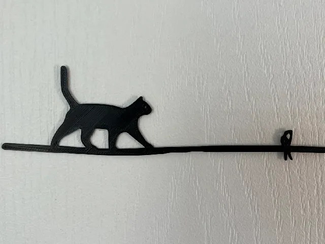 Cat On A Line Wall Art