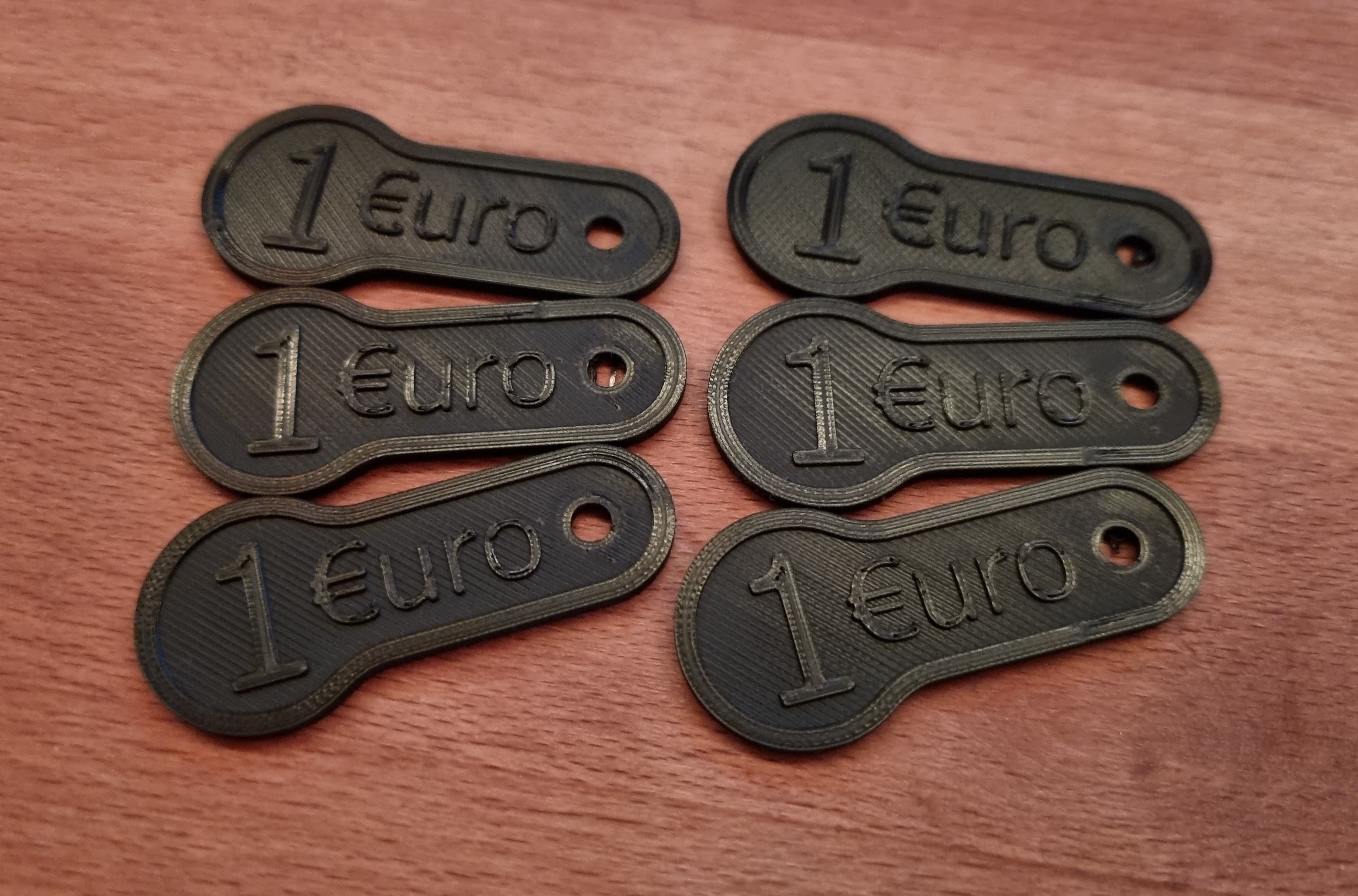 1 Euro shopping cart chip 3D model thumbnail