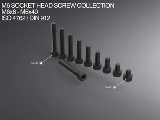 M6 Socket Head Screw Collection M6x6-M6x40 ISO 4762 / DIN 912