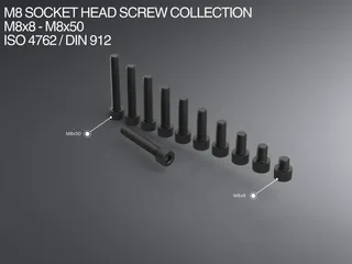 M8 Socket Head Screw Collection M8x8-M8x50 ISO 4762 / DIN 912