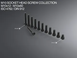 M10 Socket Head Screw Collection M10x12-M10x60 ISO 4762 / DIN 912