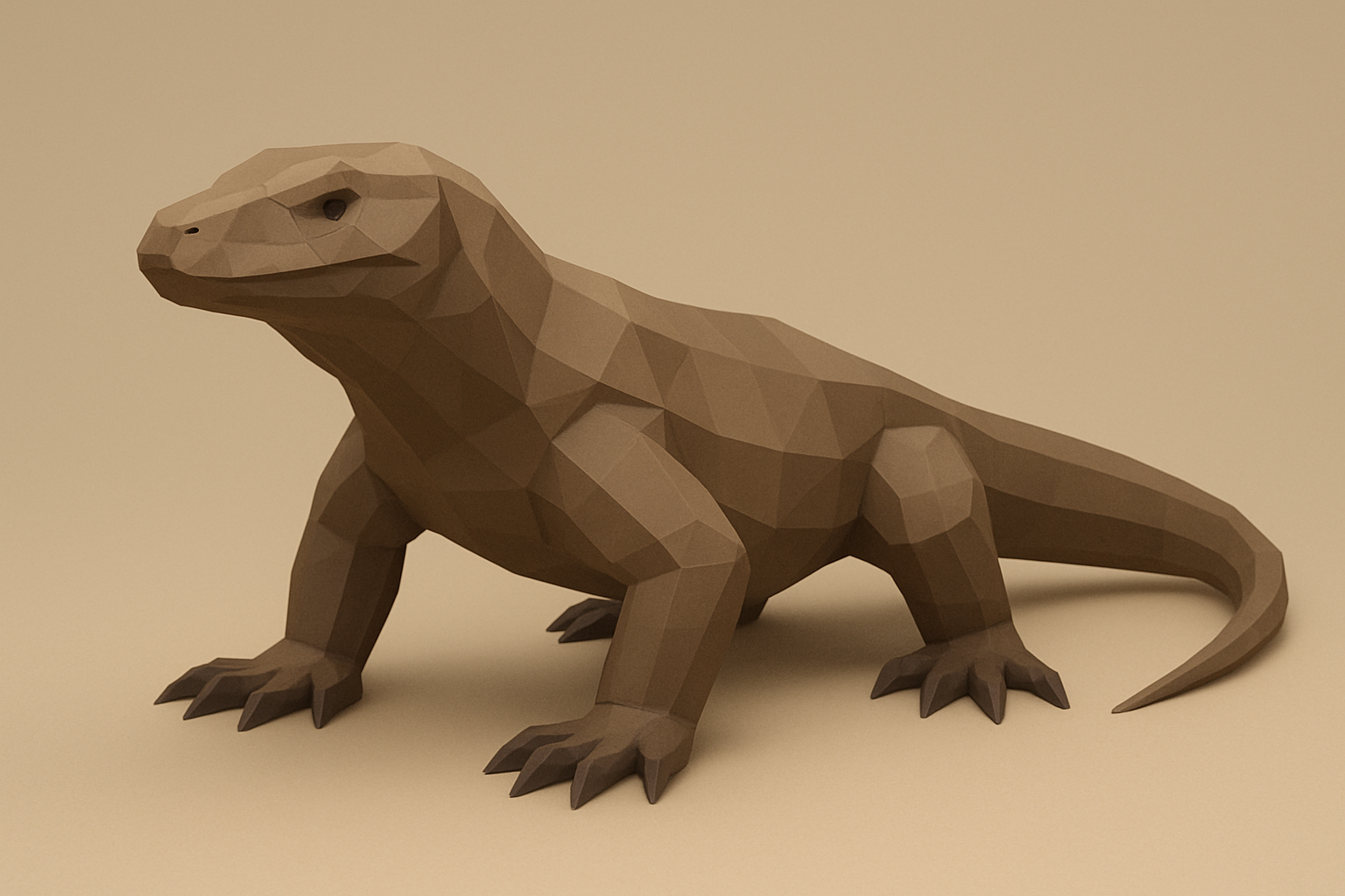 Low poly komodo dragon
