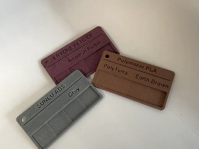 Filament Swatch Card Customizable Fuison360 File