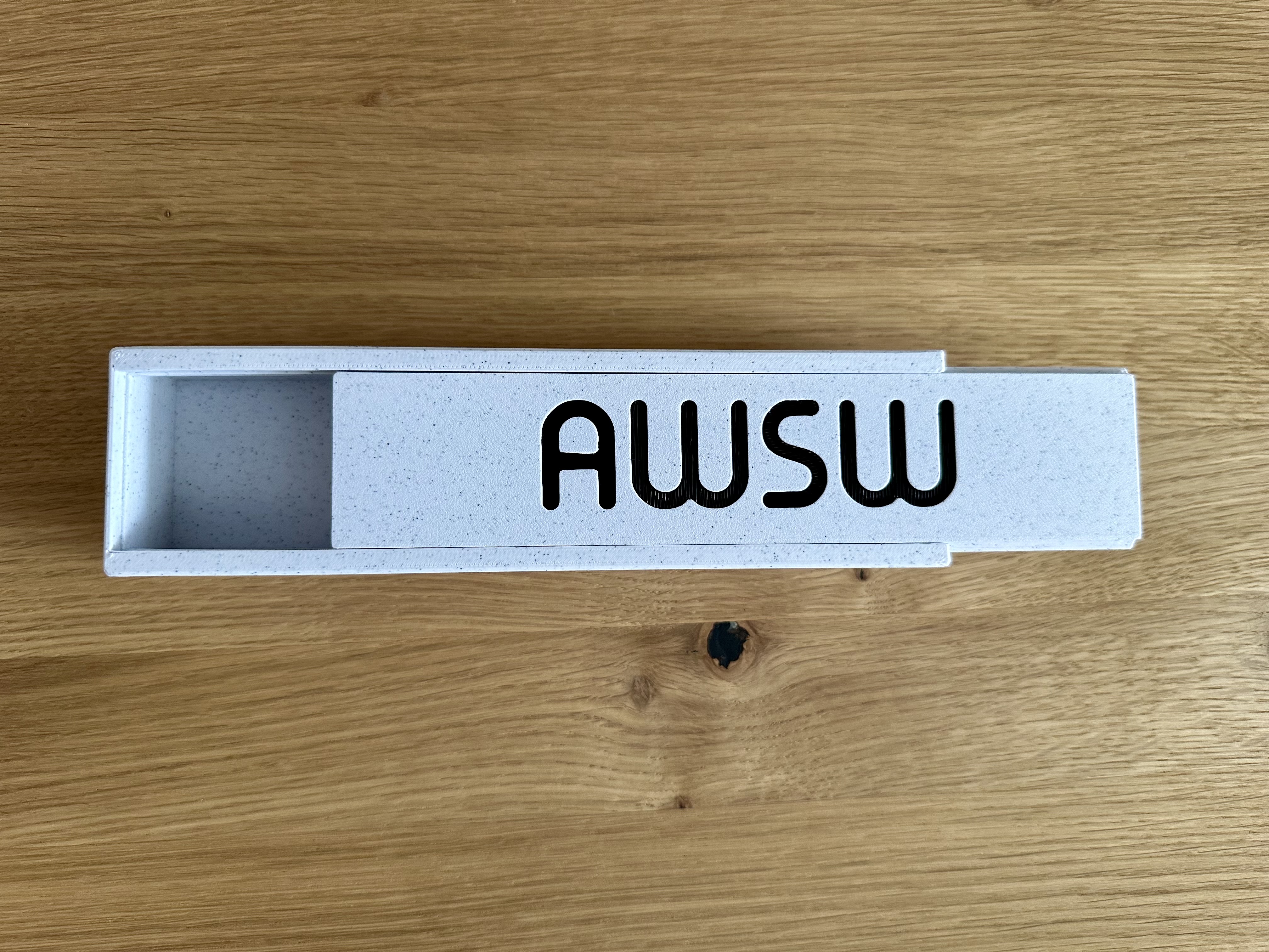 Pencil box with your text on sliding magnet lid