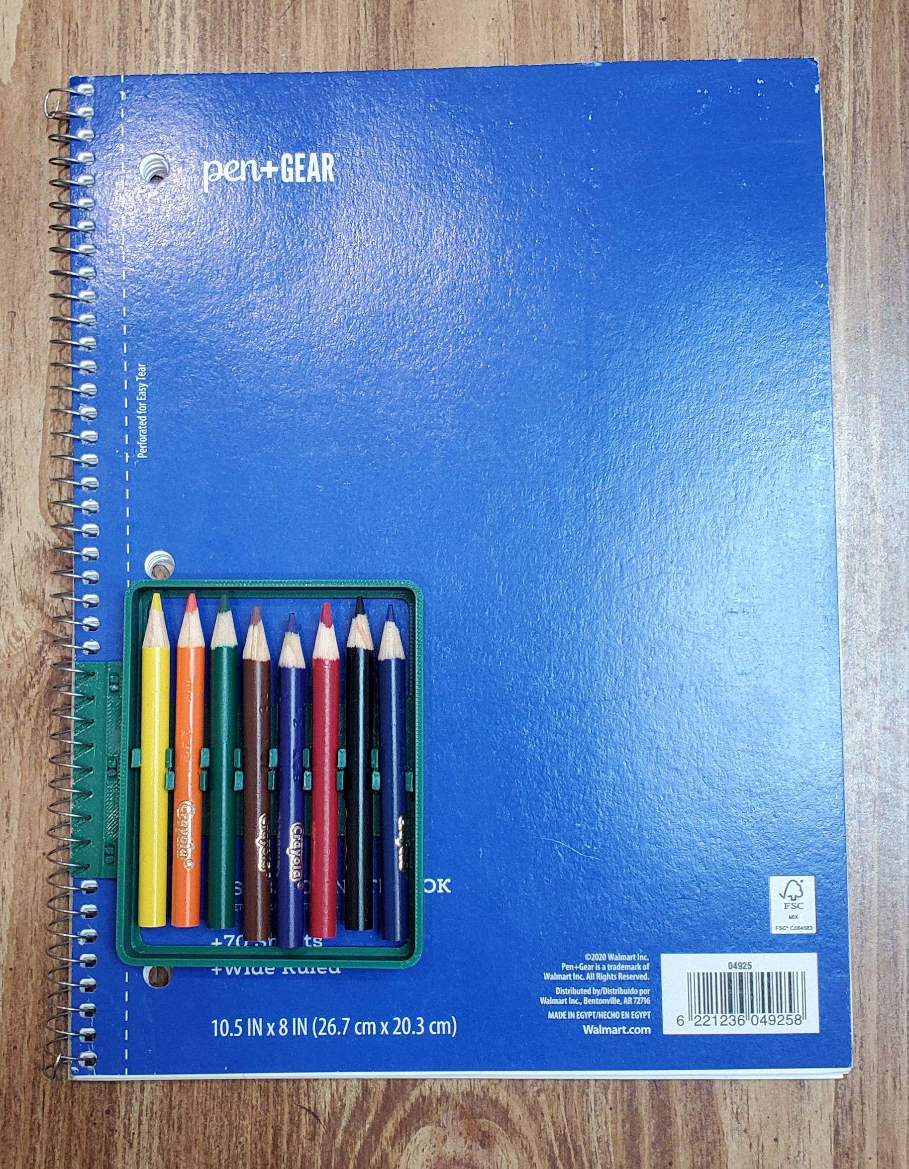 Colored Pencil Holder For Spiral Notebooks