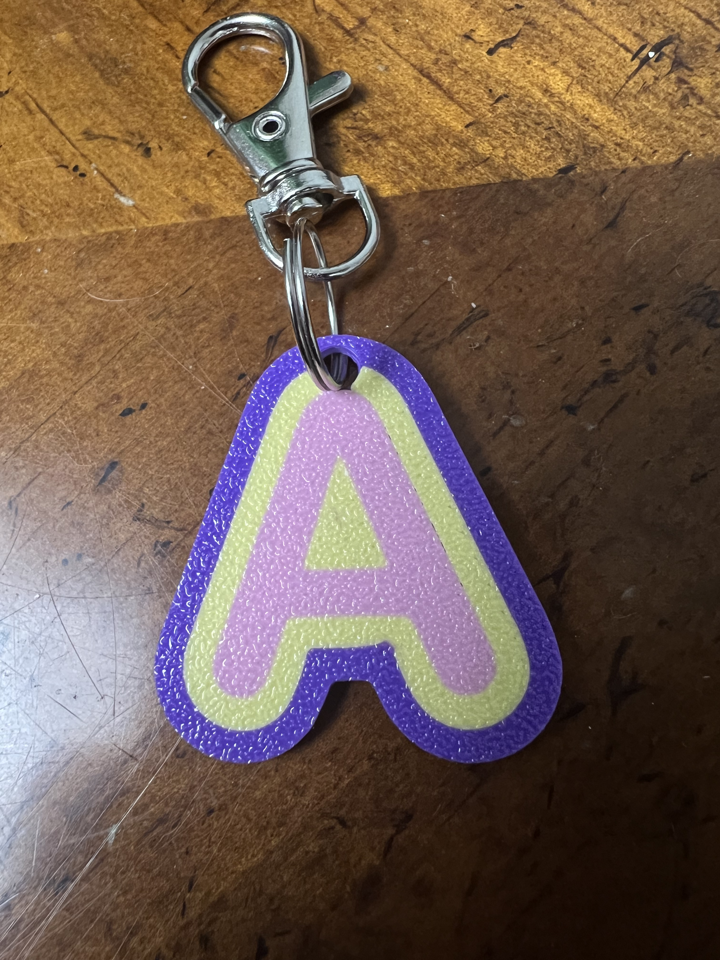 Letter A Keychain multi color