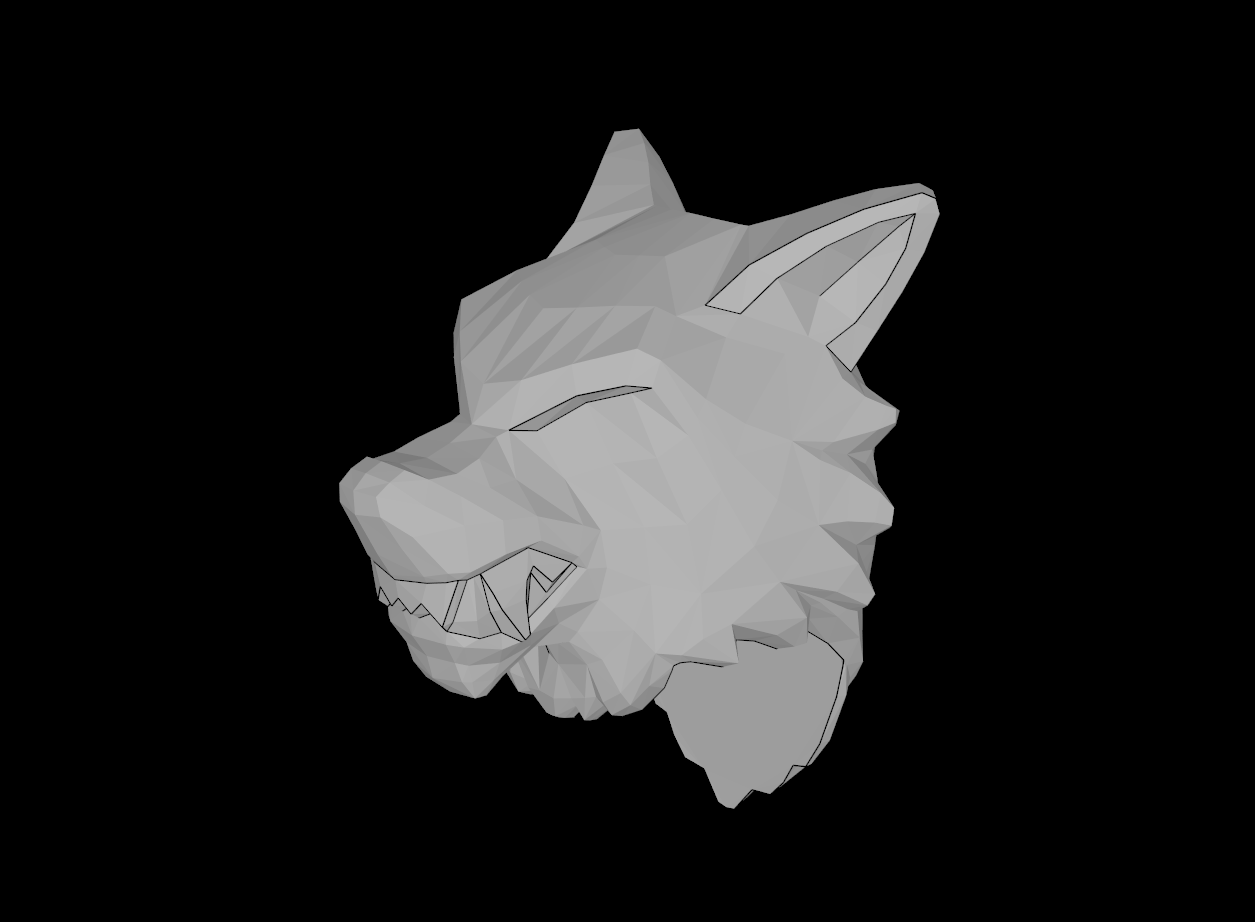 Lego Compatible (10302pb01.dat) Minifig Head Modified Wolf with Nose, Teeth, and Fangs
