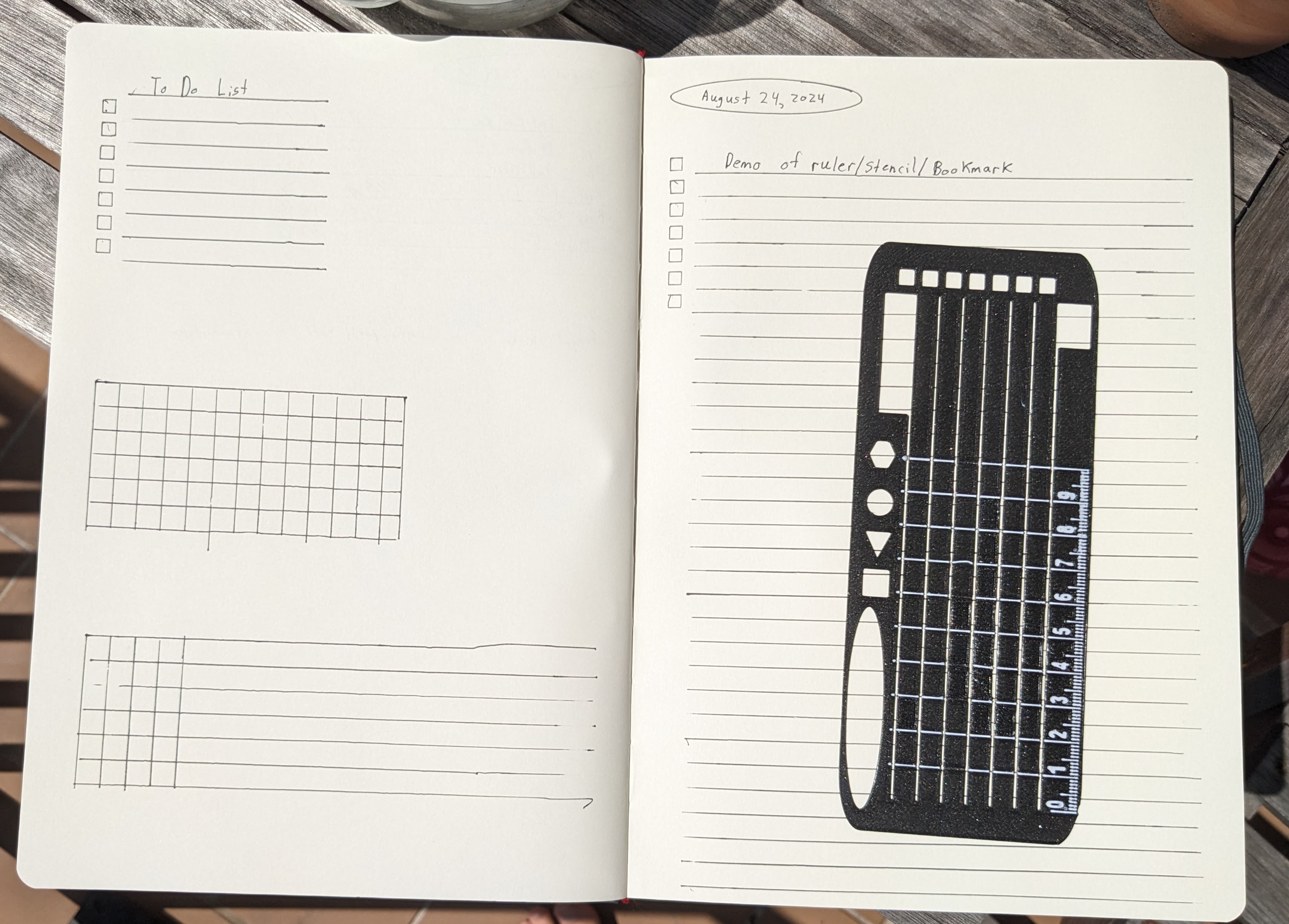 Line and Grid Stencil Bookmark