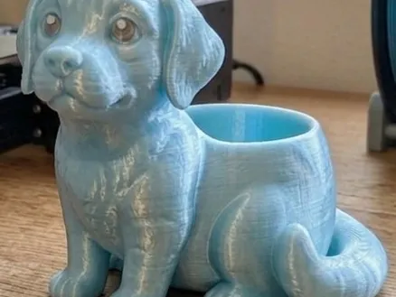 Blue Puppy Planter