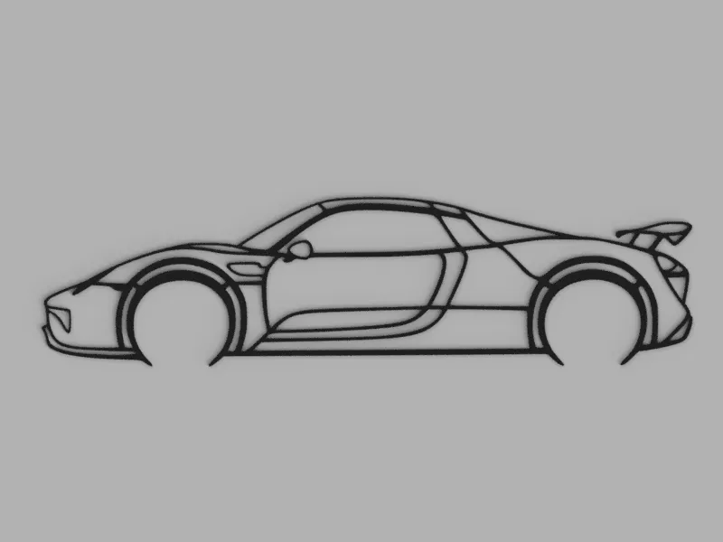 Porsche 918 Spyder Silhouette Wall Art by Sabu8 | Download