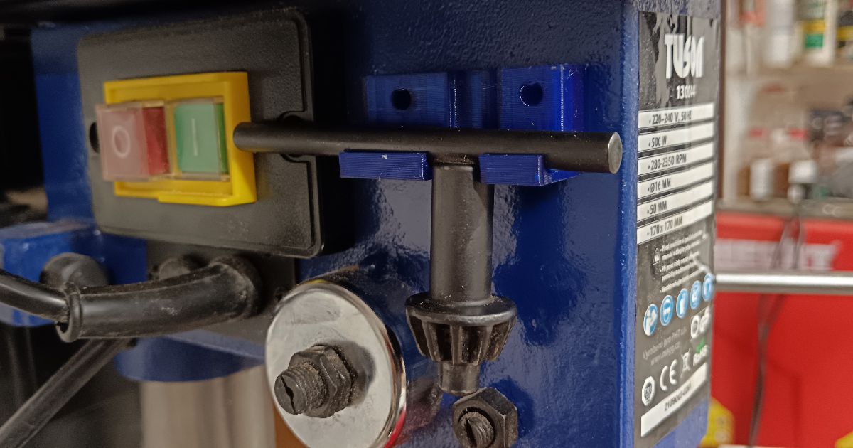 Chuck key holder for bench drill, press drill by Vaty79 Download free