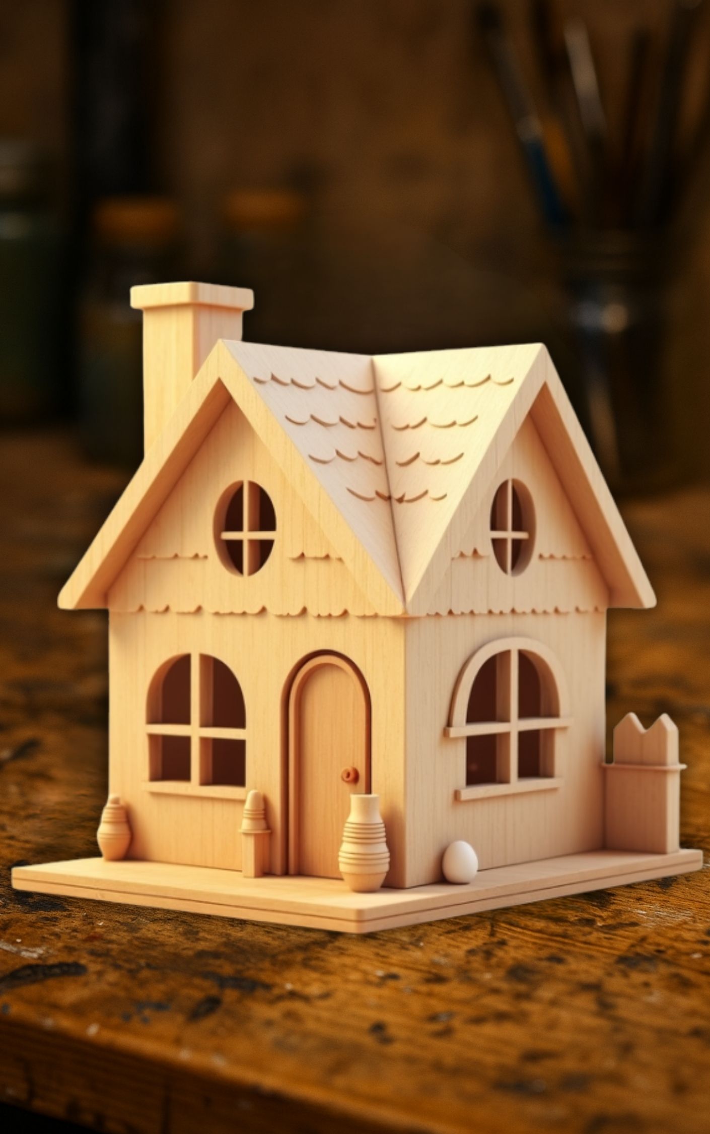 Miniature Wooden House– Cozy Tiny Home Decor