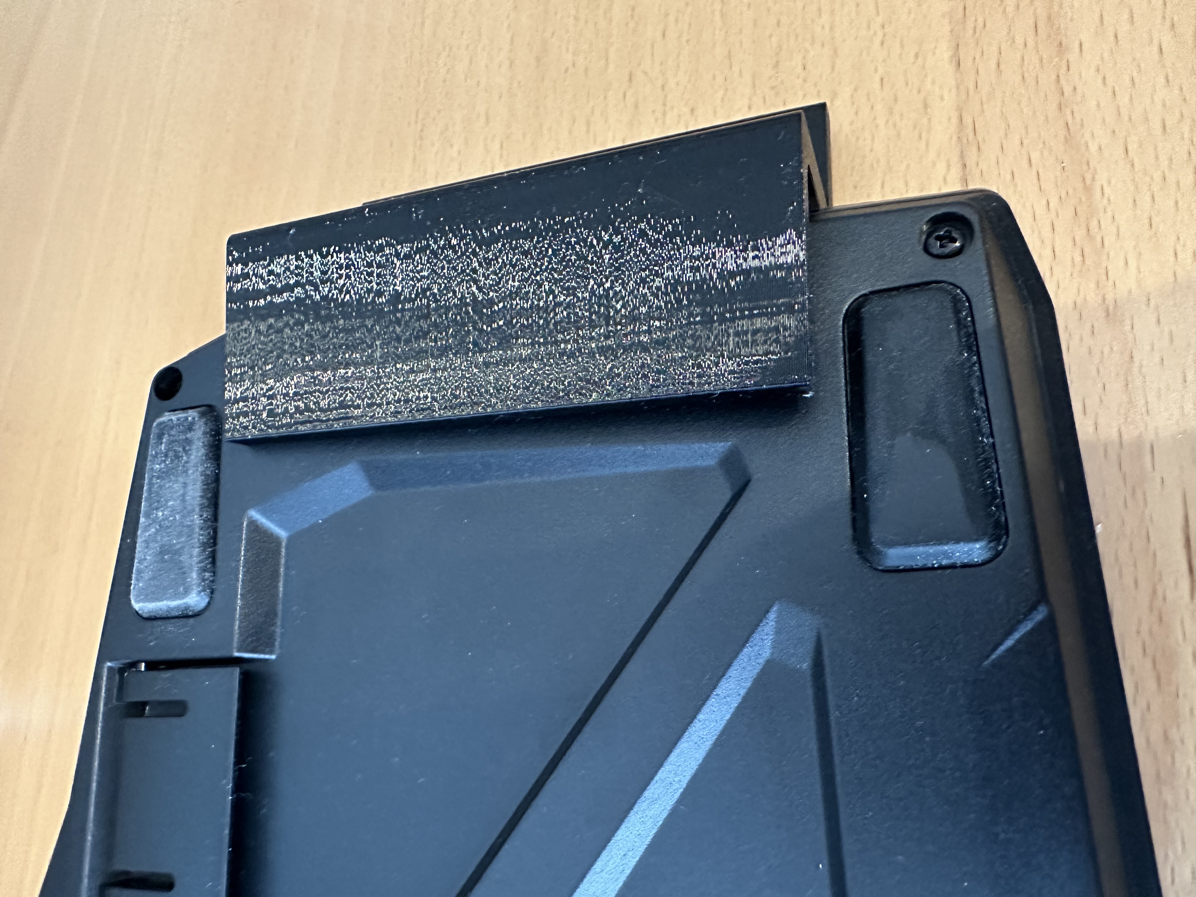 Under-desk keyboard storage for Logitech G710+