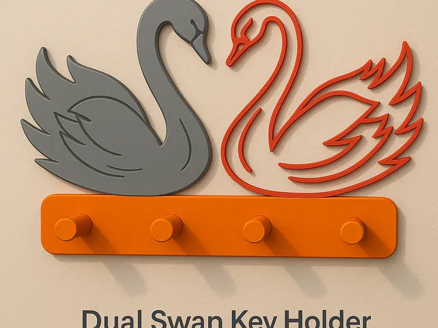 Dual Swan Key Holder – Decorative Wall Mounted Key Rack