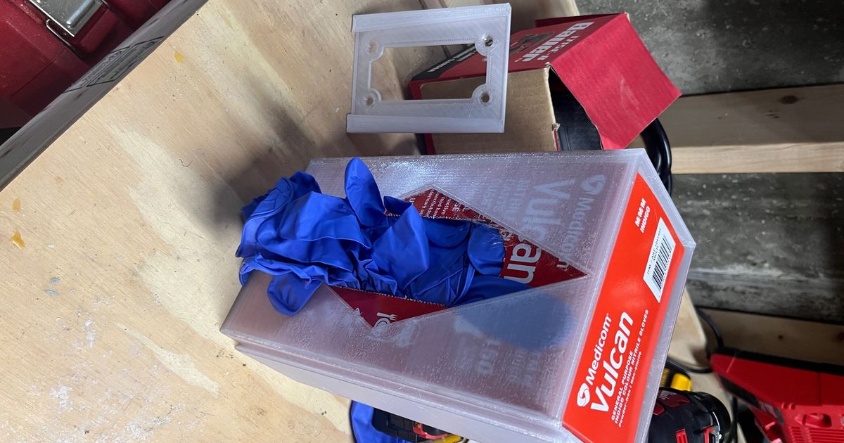 Nitrile Glove Box holder and sliding mount plate by Devin Krevetski