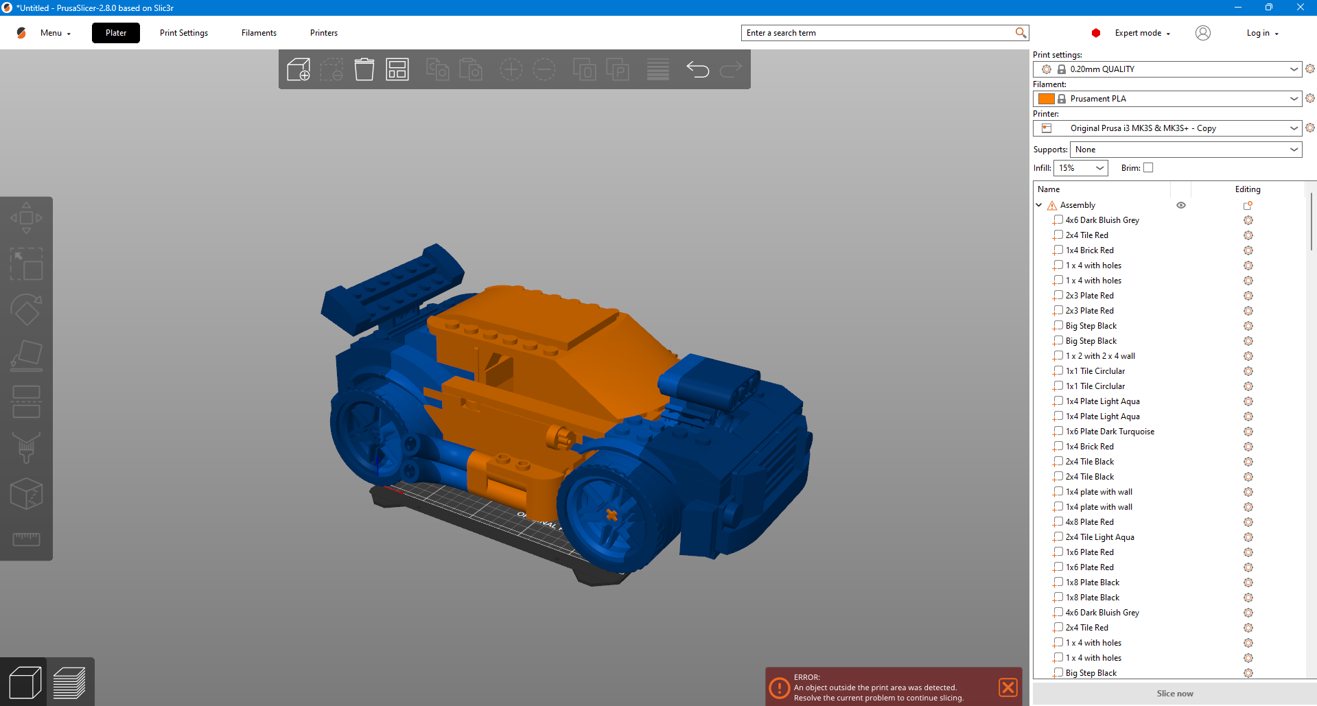 Lego creator race car