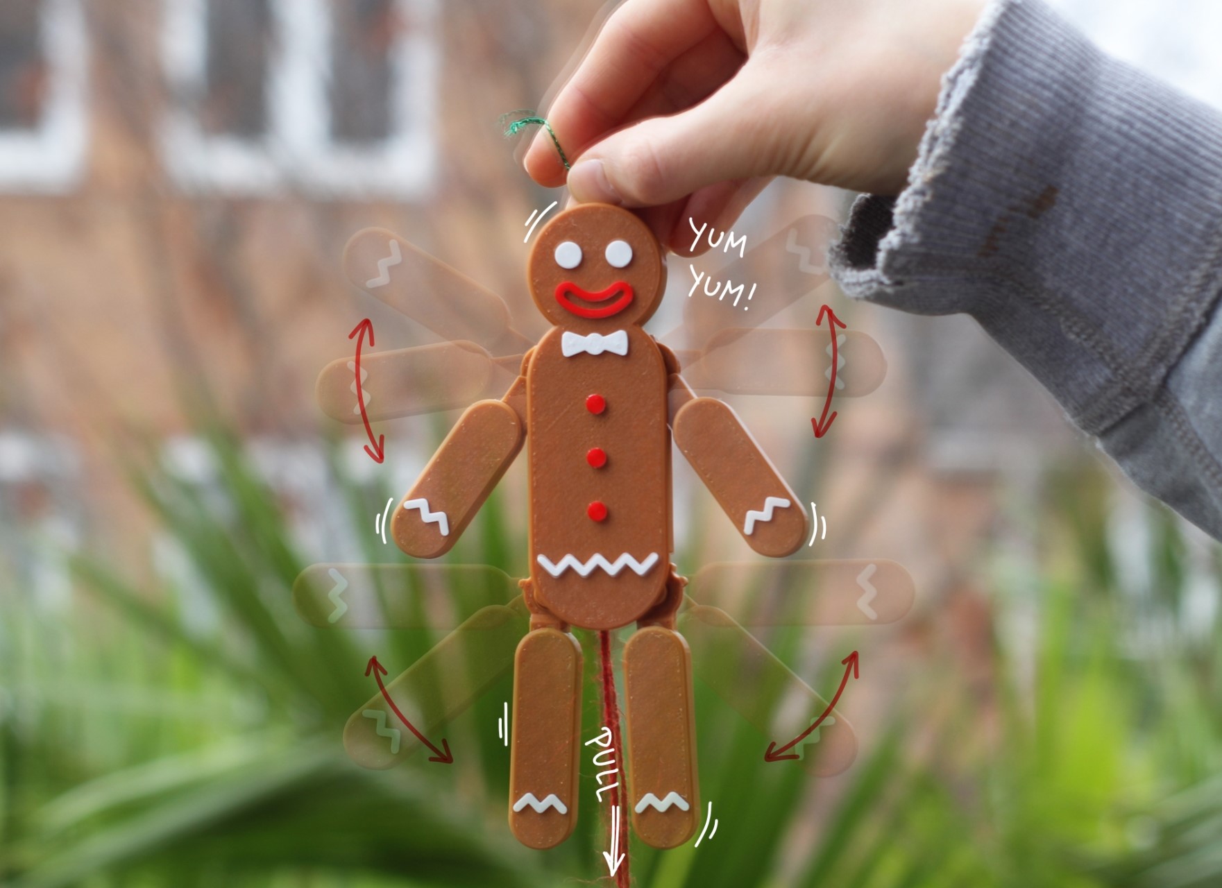 Pull-String Gingerbread Man (print in place)