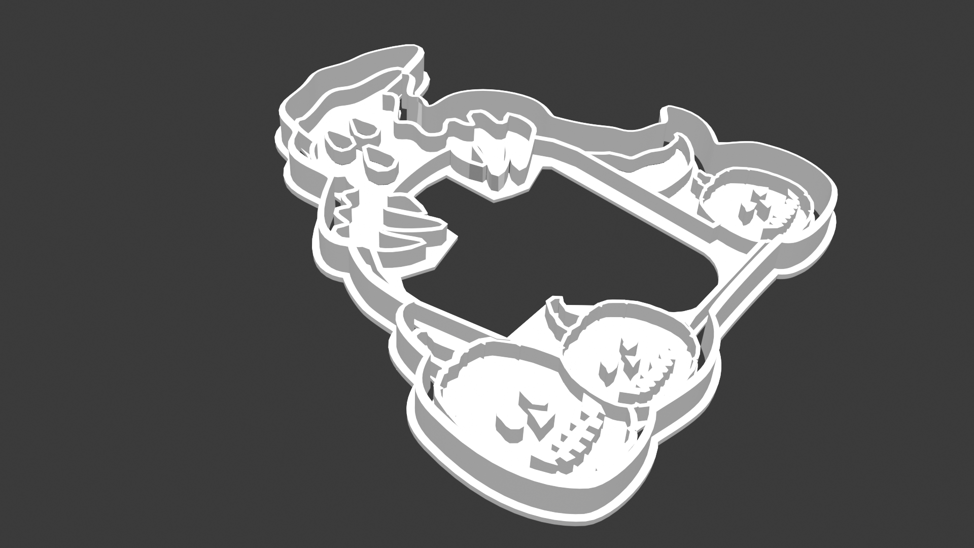 Ghost and Pumpkins around Tombstone Cookie Cutter