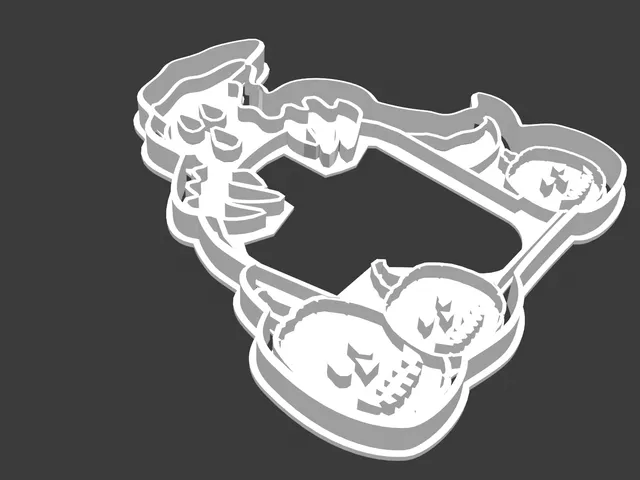 Ghost and Pumpkins around Tombstone Cookie Cutter