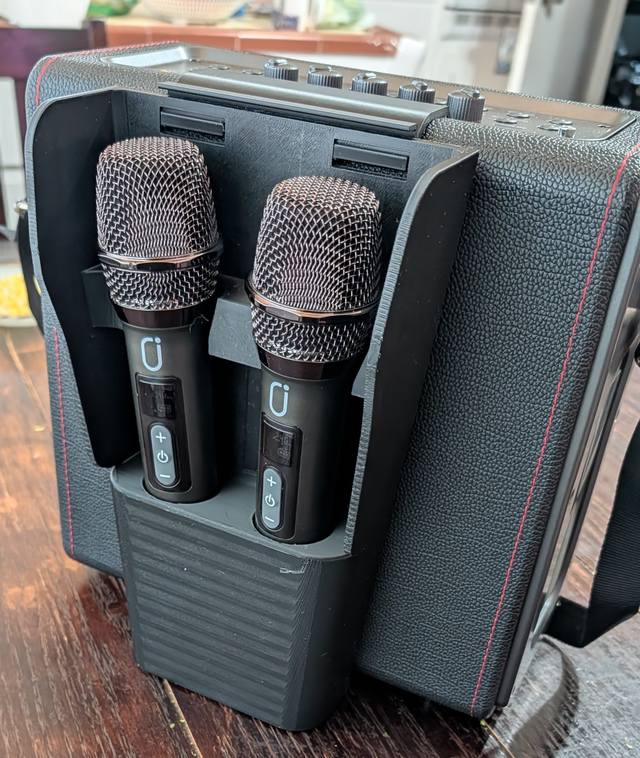 Dual Microphone Holder / Sidecar for PPMIC Karaoke Machine