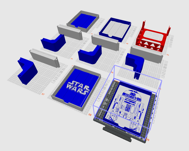 Star Wars R2D2 Themed AD5X Base with two trays