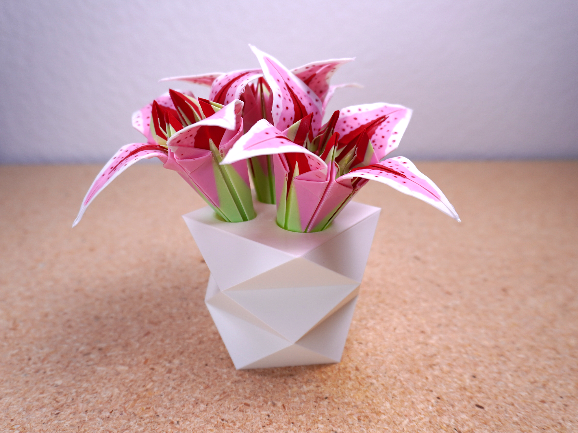 Origami Lilies with Vase