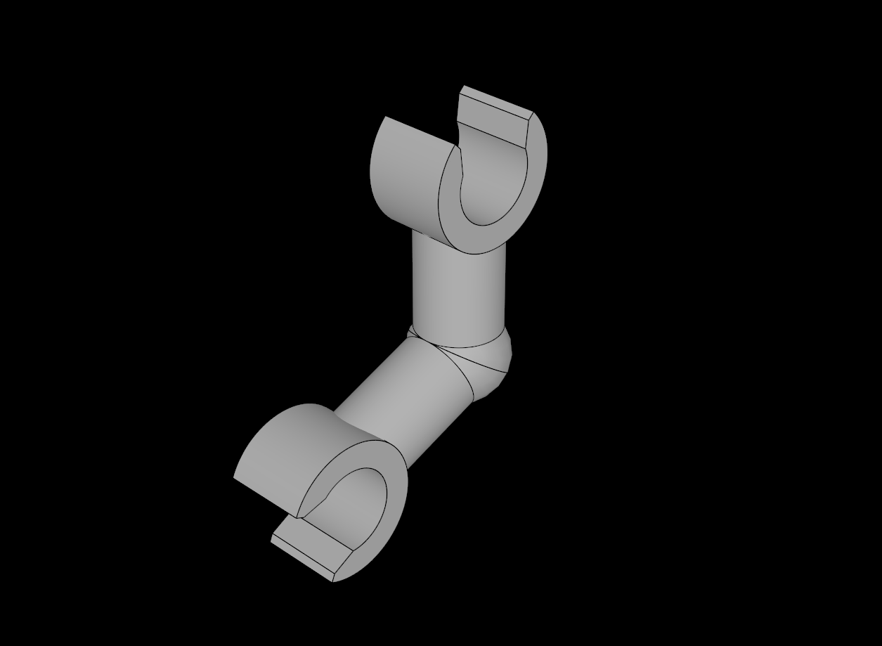 Lego Compatible (93609.dat) Arm Skeleton with Horizontal Clip Bent 56.31