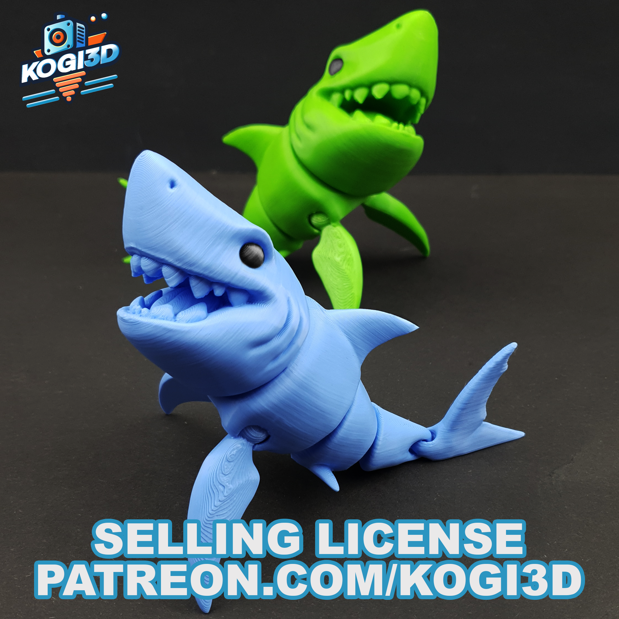3D Printable Flexible Shark Toy