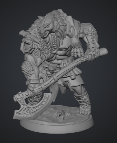 D&D Skin Changer Berserker with 2 handed axe