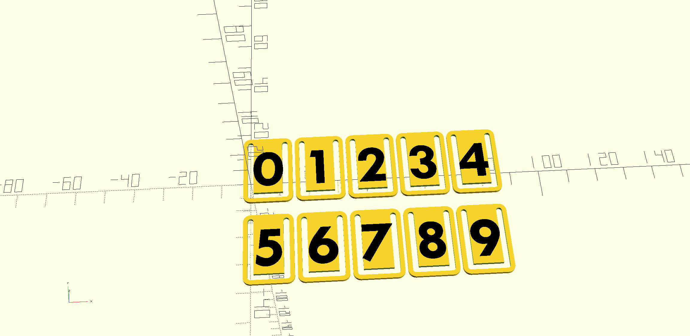Paper clips with numbers