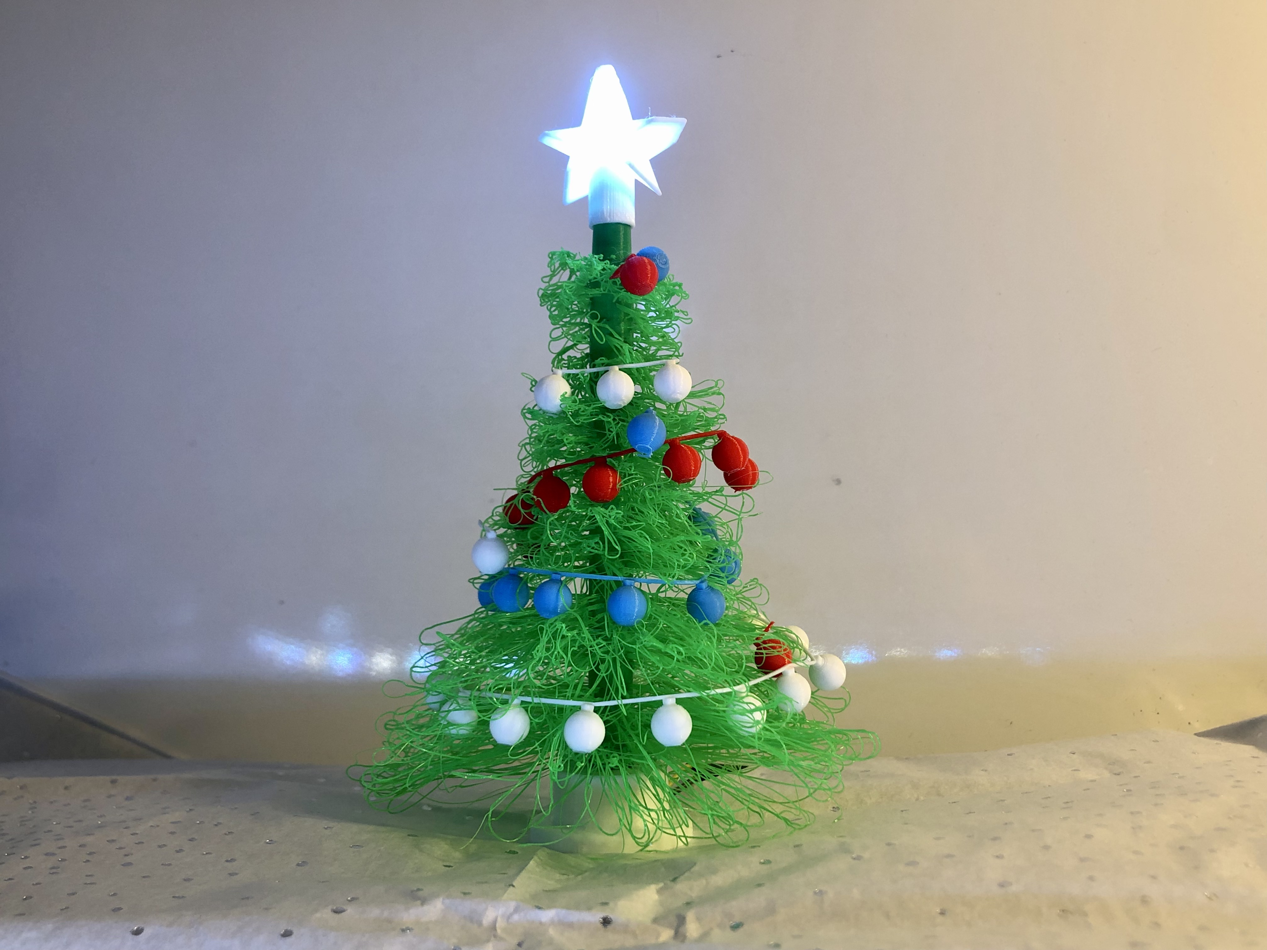 Mini LED Christmas Tree Ornament (Entirely 3D-Printable!)