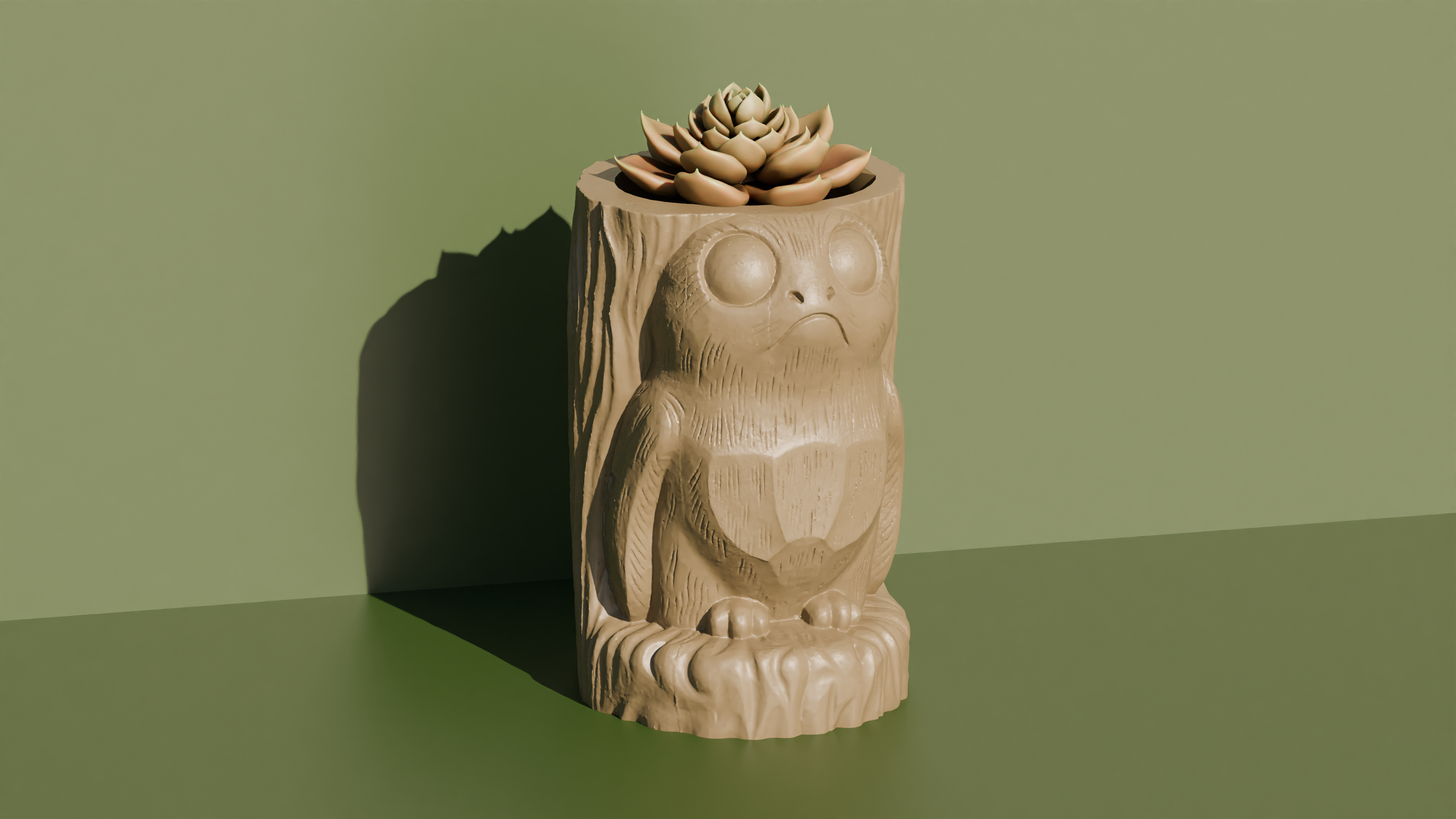 Wooden Porg Pot Plant - Star Wars Home Decoration