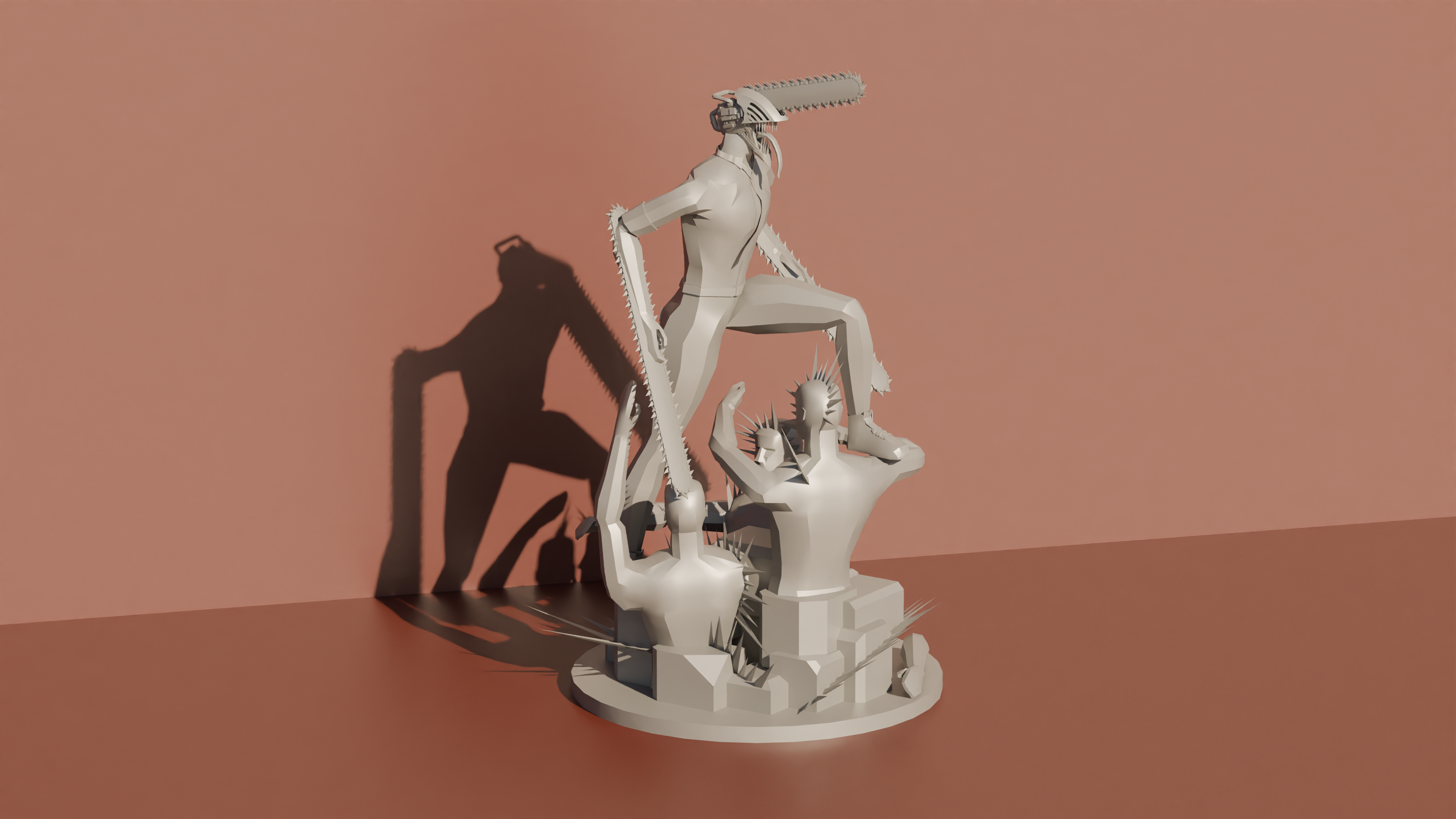 Low Poly Denji - Chainsaw Man Home Decoration