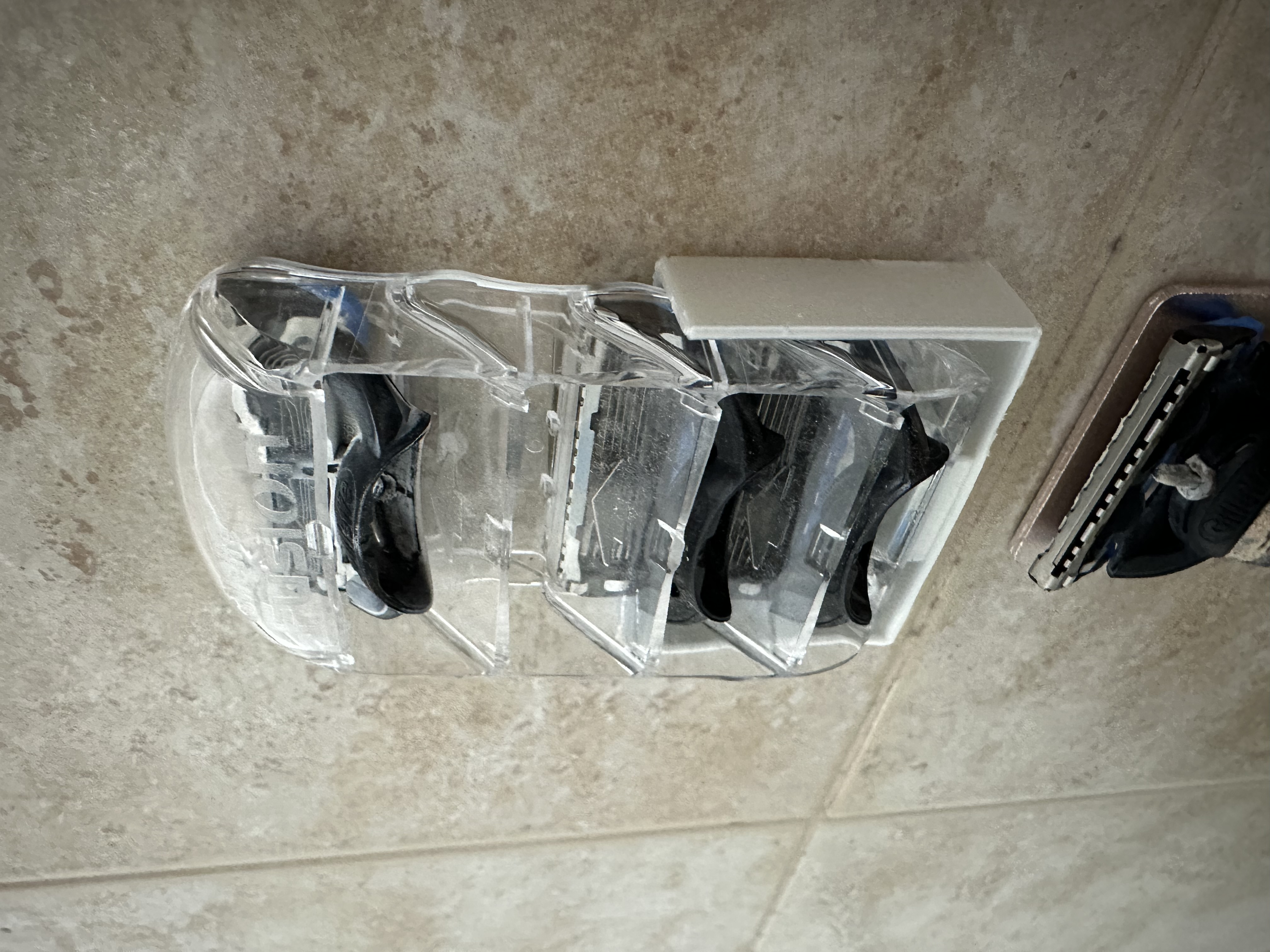 Gillette razorblades box hanging adapter