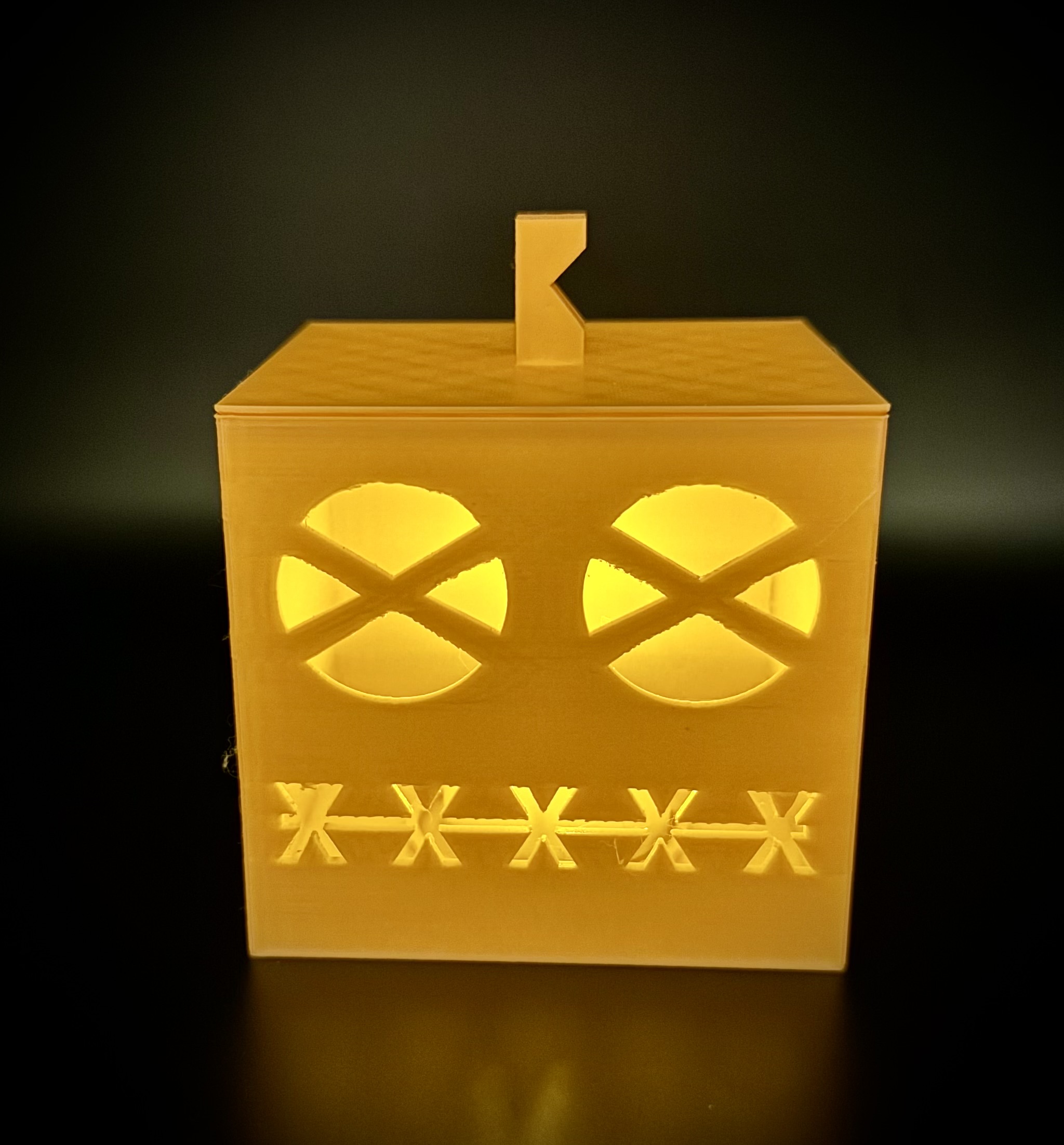 Square Scarecrow with Lid (Squarecrow) Halloween Tealight Lantern Candle