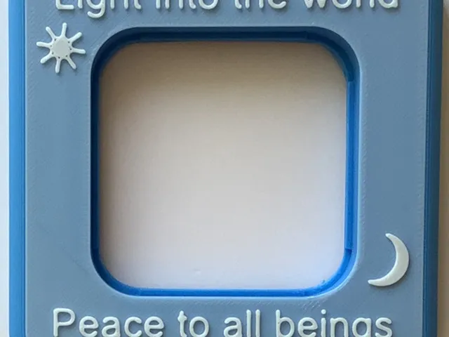 Light switch frame for light and peace
