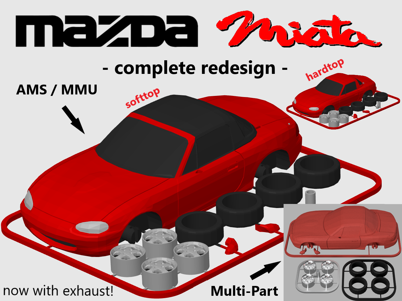 Mazda Miata / MX-5 Kit Card COMPLETE REDESIGN with hardtop and softtop ...