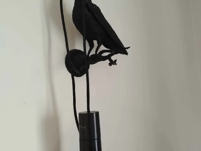 Crow lamp with branch wall attachment