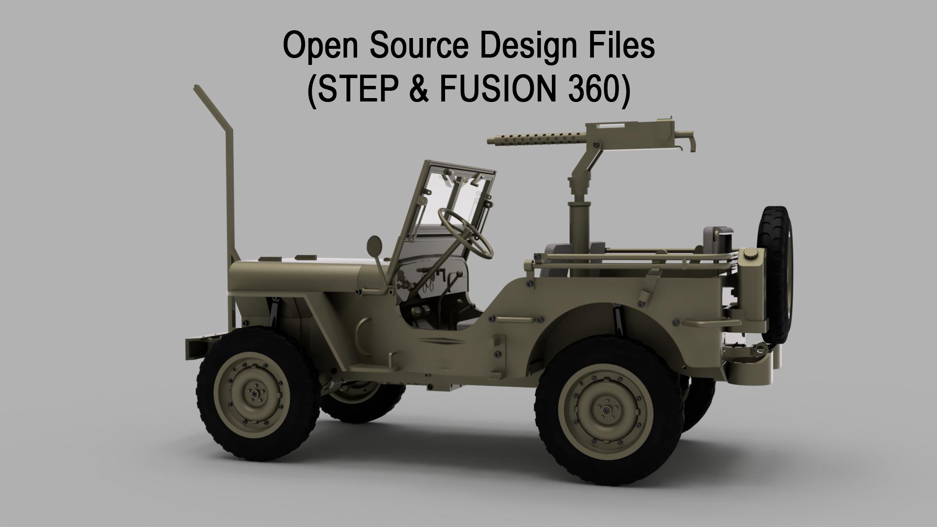 Tessier.Work Willys MB Radio Controlled Open Source Design Files (STEP & FUSION 360)