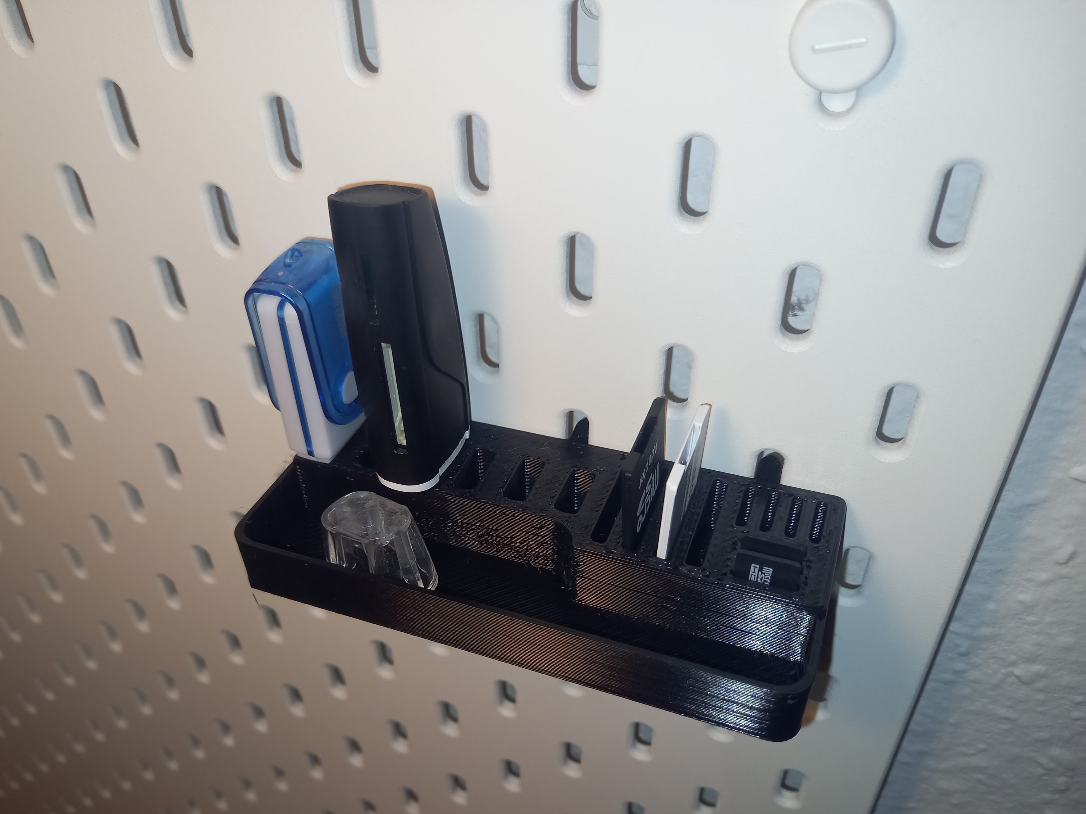 IKEA Skadis USB stick and SD card holder